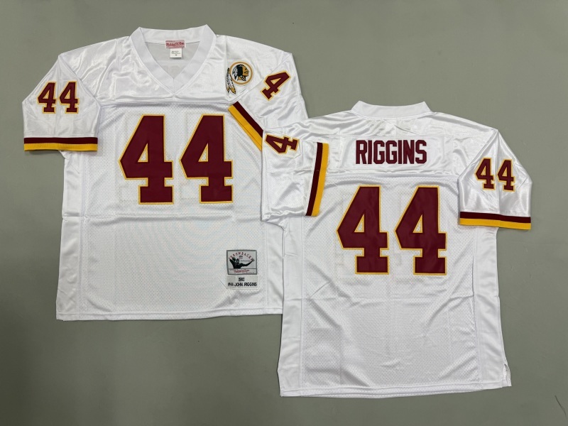 Men 2025 Washington Redskins #44 Riggins white Throwback Limited NFL Jersey style 002->washington redskins->NFL Jersey
